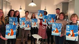 Painting a Winter Fox | Peaceful Acrylic Painting with Moonlit Sky | delaVision