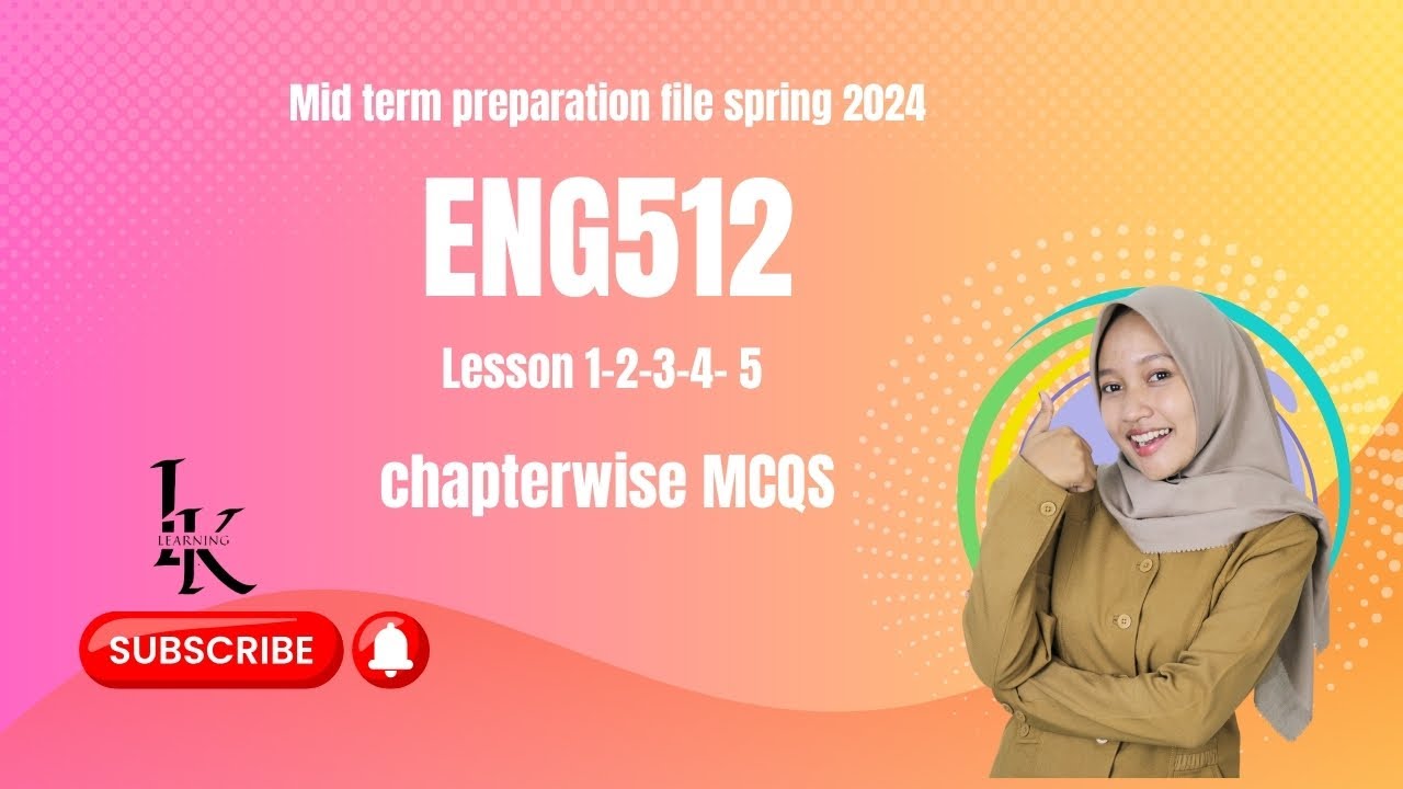 ENG512  lesson(1-5)wise midterm Obj complete preparation repeated questions #exams