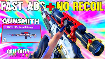 FAST ADS + NO RECOIL + LONG RANGE M21 EBR GUNSMITH BR | M21 EBR COD MOBILE | SOLO VS SQUAD CODM