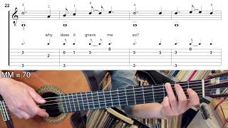 Cat Stevens - Lady D'Arbanville (Easy fingerstyle tutorial - slow to fast)