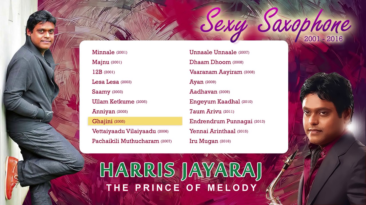 Harris Jayarajs Saxophone bits in tracks