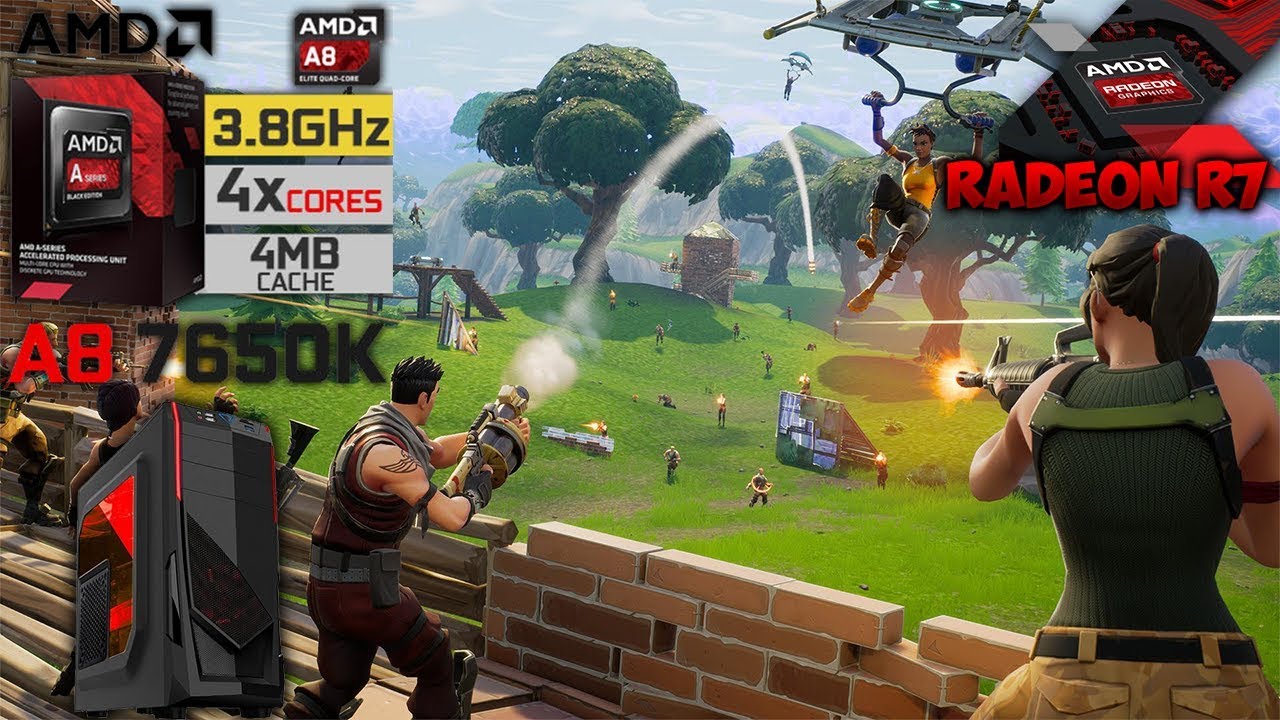 Fortnite Battle Royale Amd A8 7650k Radeon R7 3 30ghz Youtube