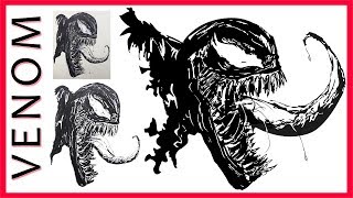 How to Draw Venom - Using Illustrator Live Trace (Comic Art Style)