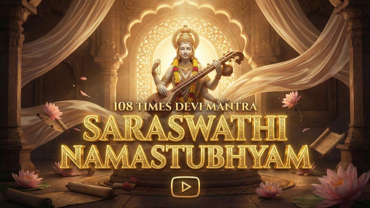 Saraswathi Namastubhyam – 108 Times Devi Mantra | Goddess Saraswati Prayer for Wisdom