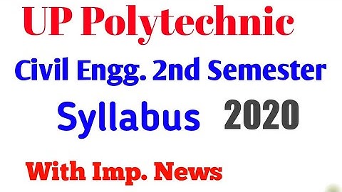 UP Polytechnic Civil Engineering 2nd Semester Syllabus (BTEUP) Syllabus Of 2nd Sem Civil Engineering