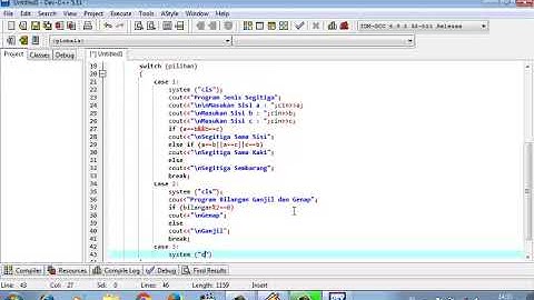 LAGI PROGRAM TEZZ  ---  SWITCH CASE DEV C++