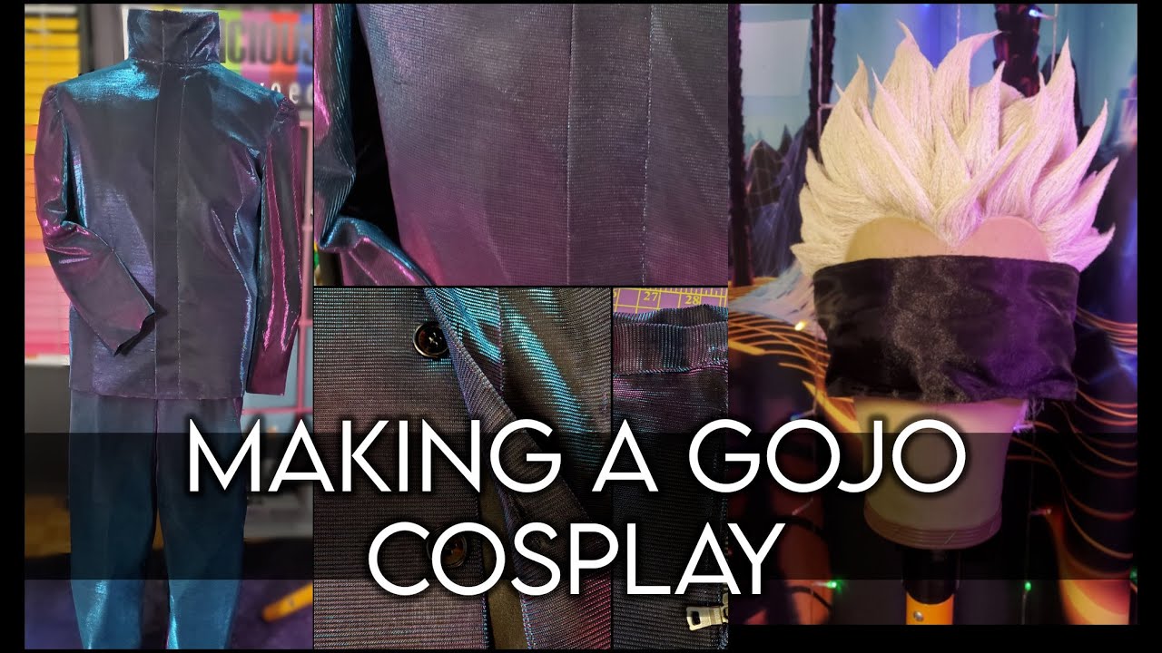 Making a Gojo Cosplay from Jujutsu Kaisen | Sewing, Blindfold, Wig