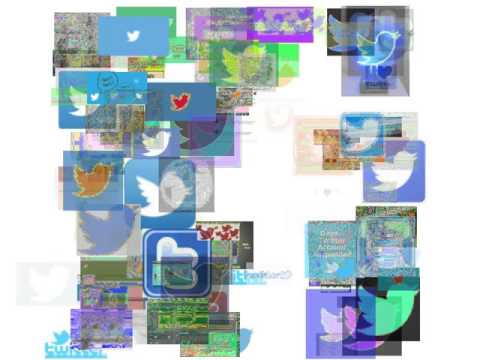 Genetic Algorithm Art Generator Time Lapse - "Facebook Logo," "Twitter"