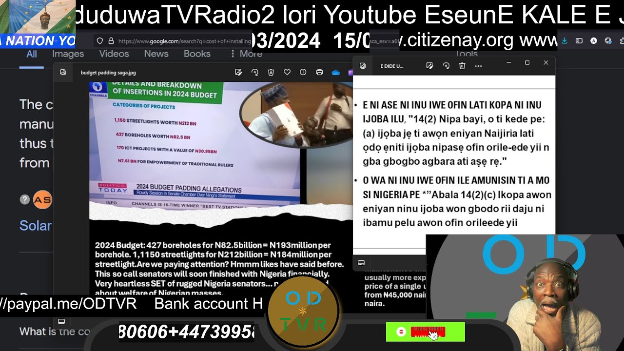 ASIRI TI TU, AWON OSELU NRE AWA ARA ILU JE PELURO.E YE GBA ADURA OFO E