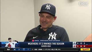 Aaron Boone on 5-3 win, Weathers outing vs. WSH