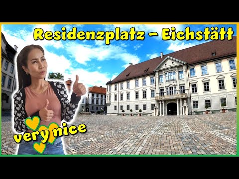 [4K] beautiful Thai Lady travel around germany - Eichstätt - Residenzplatz