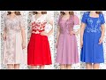 extremely beautiful and stylish plus size women formal style skater dresses with lace patch work