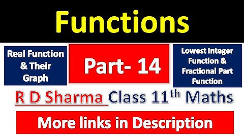 Functions | Class 11th Maths | R D Sharma Solution | Dhanpat Rai Publication | Chapter 3 | Part 14
