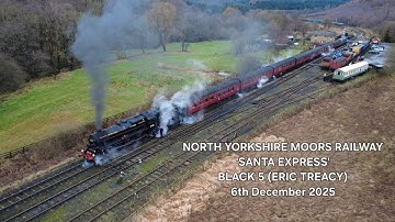 NYMR - Santa Express - Black 5 (Eric Treacy) - Drone Footage