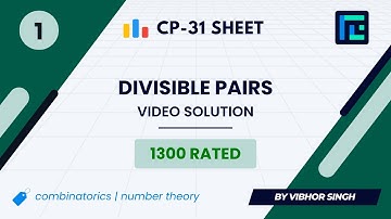 #1 Divisible Pairs | Video Solution | 1300 Rated | TLE CP-31 Sheet | Best Codeforces Problems