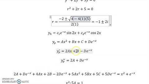 undetermined coefficients example 2