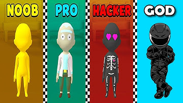 NOOB vs PRO vs HACKER vs GOD -  EPIC RACE 3D
