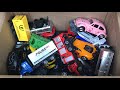 Review box full of toy cars truck toys 