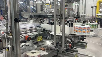 High Speed Front Back Labeling of Juice Containers - Zero Downtime