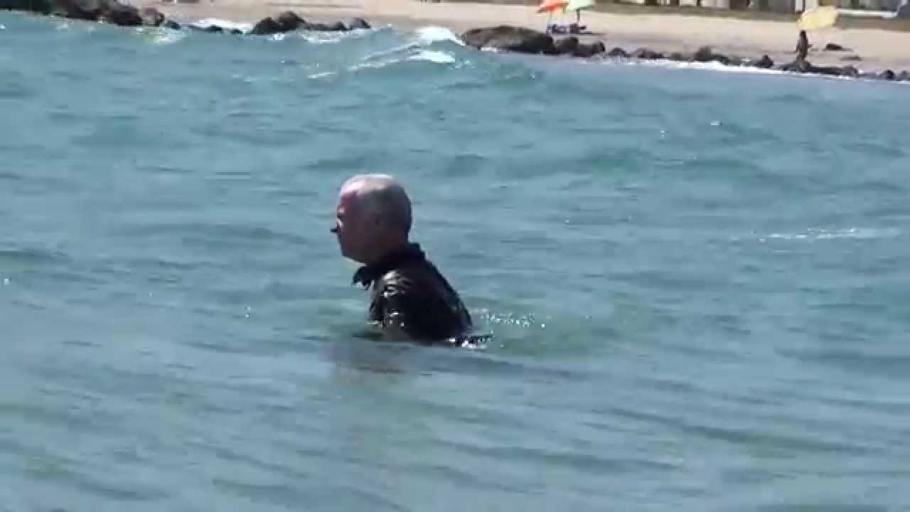 BRUNO ENJOYING THE WAVES