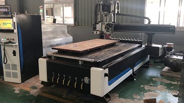 FINECNC ATC CNC Router with horizontal spindle processing door lock holes