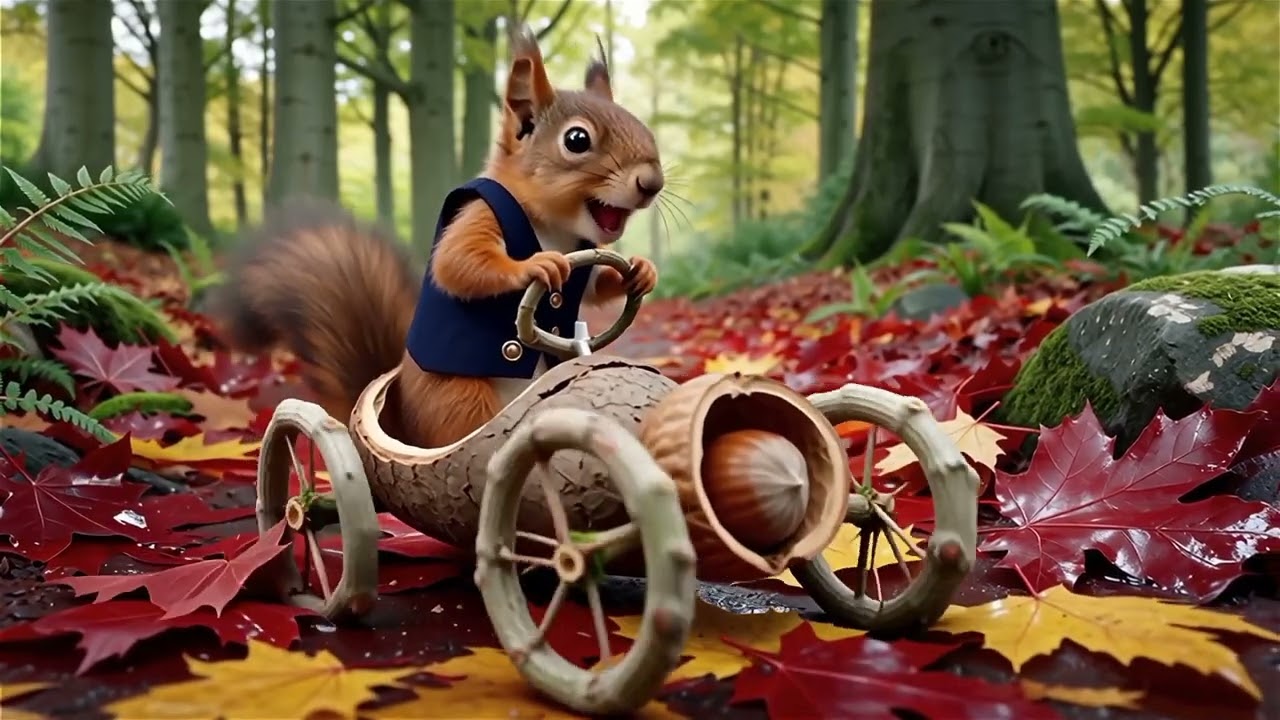 Little squirrel driving a small car 😱🤩🤯