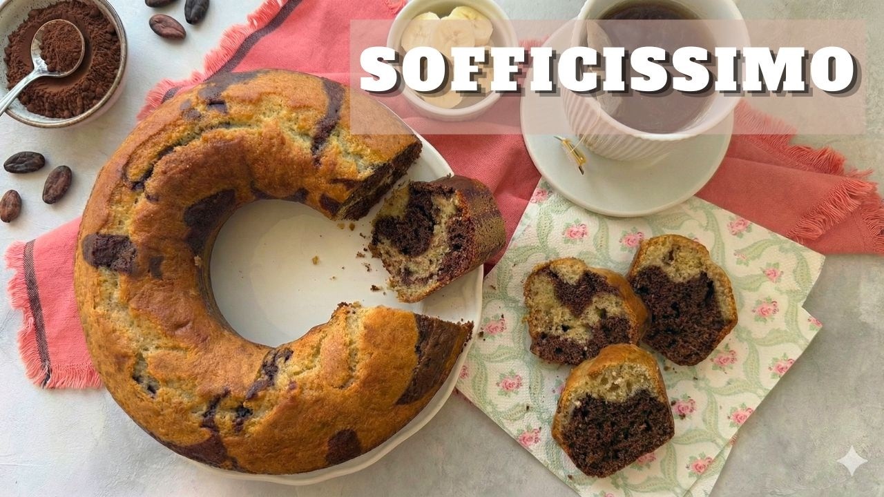 CIAMBELLONE BANANA E CACAO 🍌🍫 Sofficissimo e Facile! (Il trucco per non farlo bruciare)