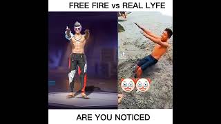 Free Fire Vs Real Life Emote 