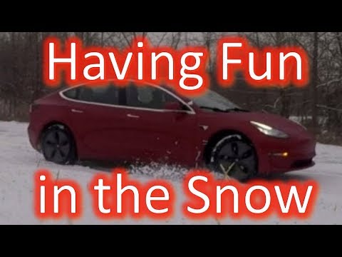 Tesla Model 3 Single Motor Rear Wheel Drive In The Snow 1080p Tesla Model 3 Single Motor Rear Wheel Drive In The Snow 1080p