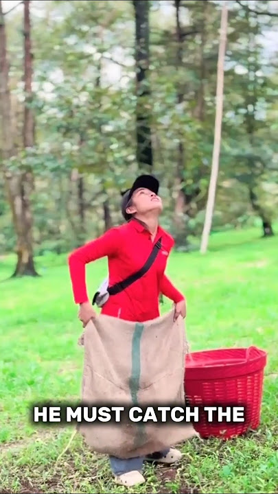 He caught a durian falling at 96 km/h. 😱🥶 #shorts