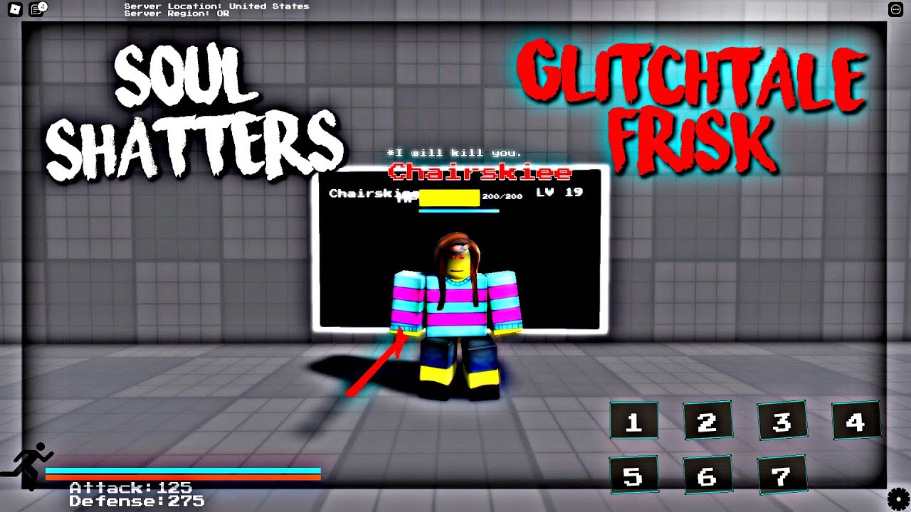 Glitchtale Frisk Is Op Roblox Undertale Soul Shatters Youtube - frisk and chara soul roblox