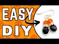 Simple Halloween Dangle Earrings Tutorial - How to Wire Wrap a Bead Dangle