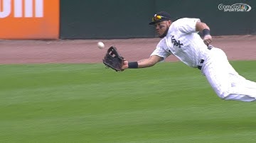 Cabrera makes a diving catch in left field