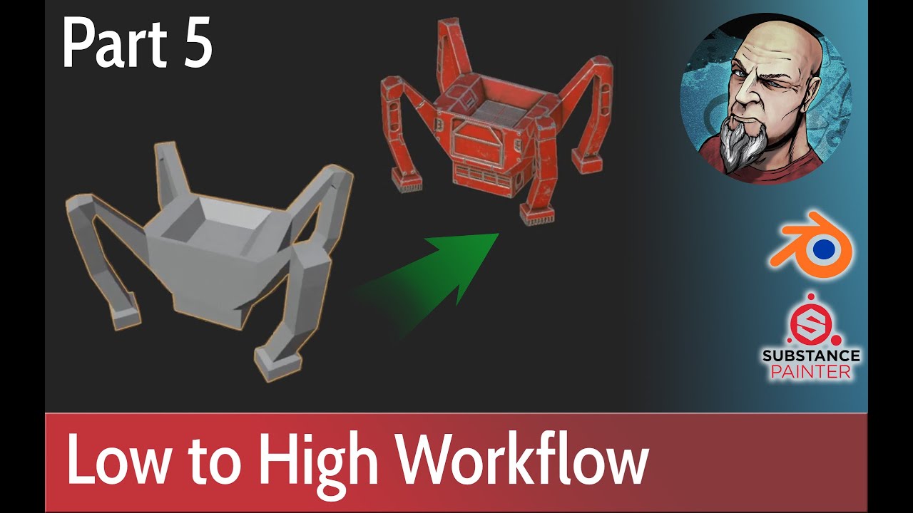 Low Poly to High Poly Workflow P5 - Detailing in Substance painter ...