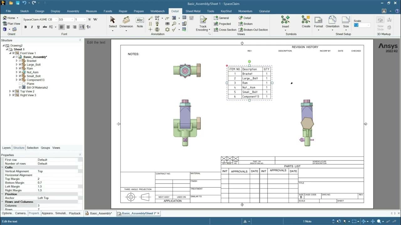 How to add bill of materials in ansys spaceclaim youtube