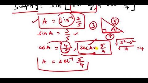 12th|Example 4.20|Chapter 4|Simplify: Sin[sin-1(3/5)+sec-1(5/4)]|Aliter