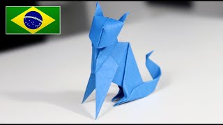 Origami de Gato  Tutorial em Português PTBR