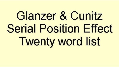 Words (Glanzer & Cunitz experiment replication)