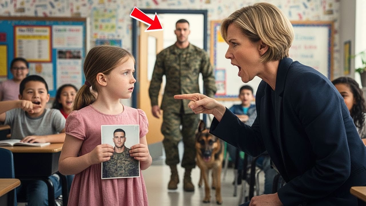 Teacher Mocks Girl: “Your Dad Is Just a Marine” — Freezes When He Walks In With His K9...
