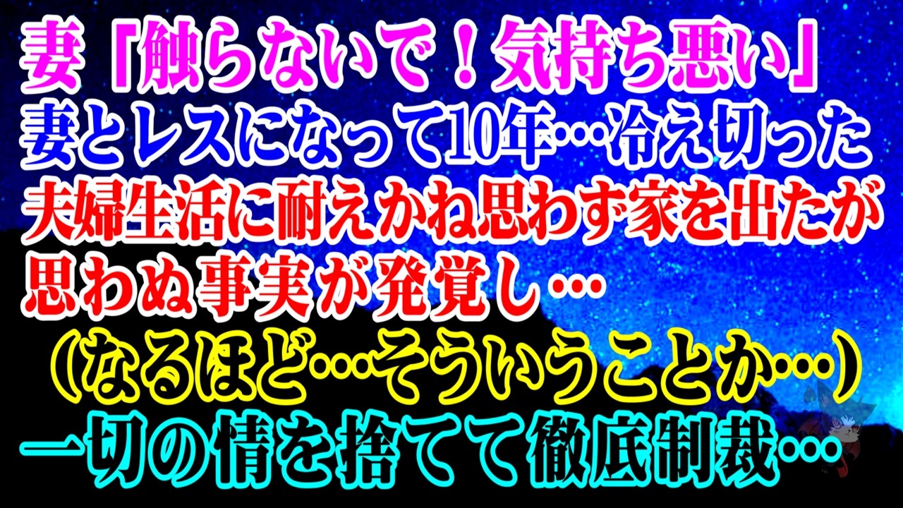【離婚】妻「触らないで！気持ち悪い」妻とレスになって10年…冷え切った夫婦生活に耐えかね思わず家を出たが…思わぬ事実が発覚し…（なるほど…そういうことか…）一切の情を捨てて徹底制裁…【シタ妻】