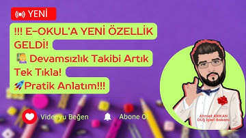 📘 E-Okul’a Yeni Özellik Geldi! Öğrenci Devam Durum Takip Menüsü Nasıl Kullanılır? (2025)