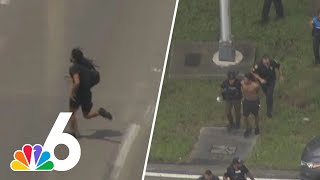 Suspect in custody after police chase ends in foot pursuit in Miami