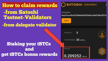 How to claim rewards from delegating Satoshi Testnet Validator | Satoshi Testnet Validators