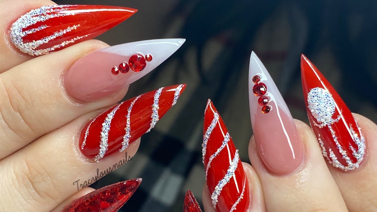 8. "Christmas Stiletto Nails" - wide 3