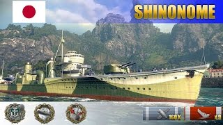 Японский премиумный эсминец Shinonome настреливает 9 фрагов  | WoWS Replays