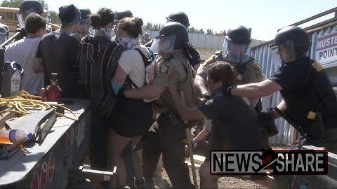 Dozens arrested occupying Line 3 Pipeline Enbridge Construction site
