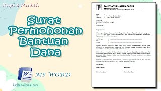 Contoh Surat Permohonan Bantuan Dana