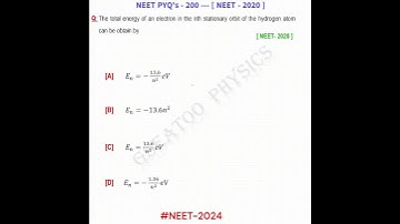 NEET  PYQs : 200 ||  ATOMS ||  #neet2024 #neet2025 #ncert #jeemains2024