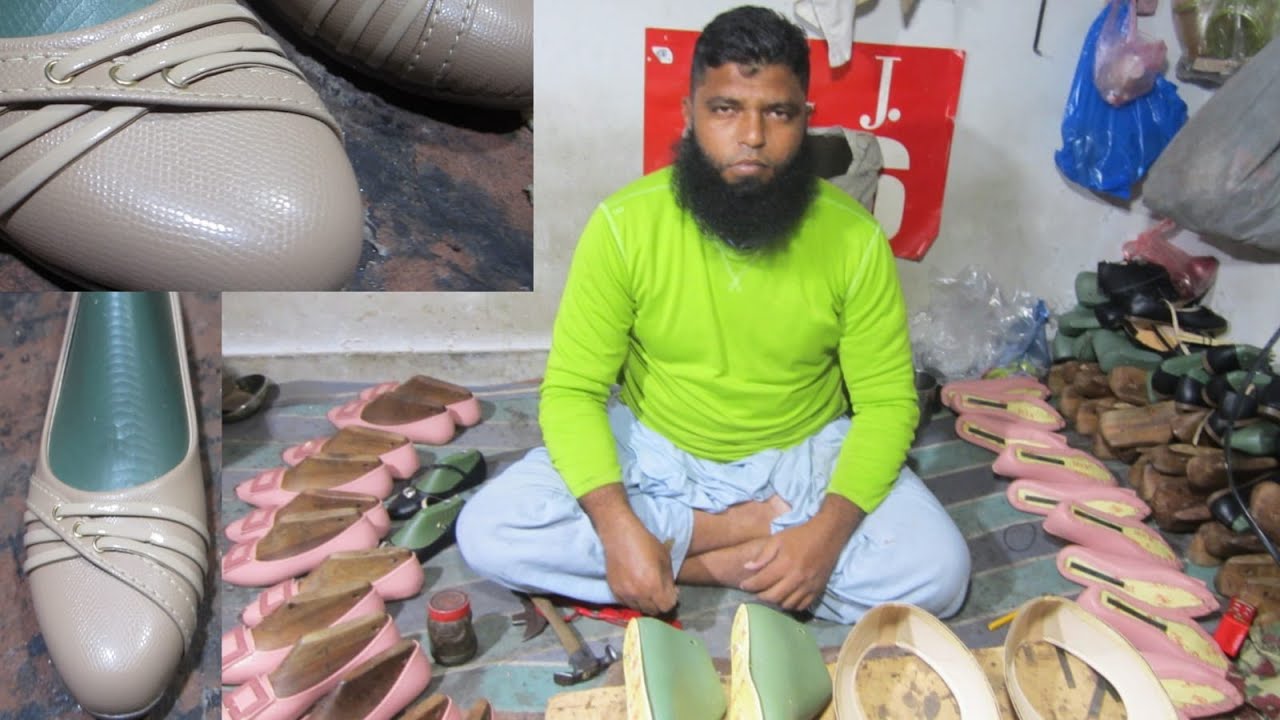 Making of Handmade Women Pump Shoe with Simple Tools Handmade shoe