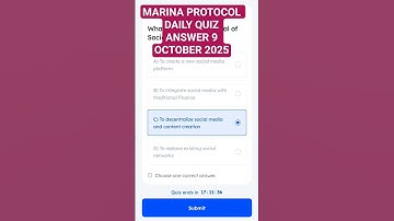 MARINA PROTOCOL DAILY QUIZ ANSWER 9 OCTOBER 2025 #shorts #marina